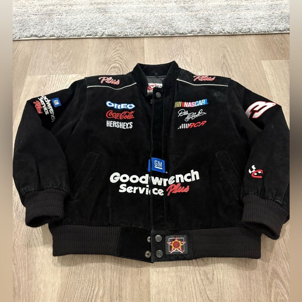 Dale Earnhardt Sr. 3 Nascar Chase Suede Racing Jacket GM XL Vintage Oreo